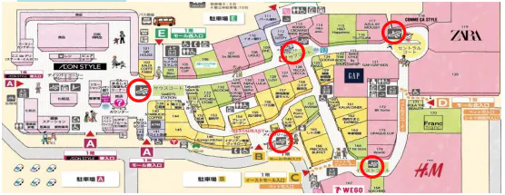 【イオンモール高崎】モール内広告 エスカレーター 1F