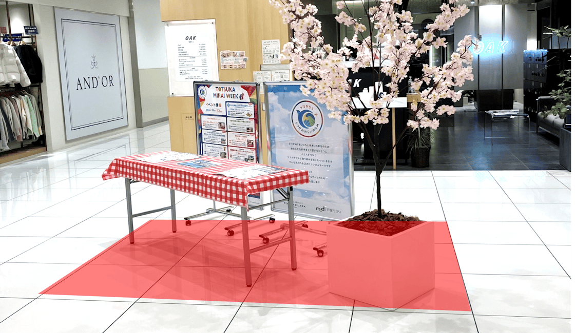 【東急プラザ戸塚】「④3F イベントスペース」ファッション・アパレル雑貨などの物販や展示に最適なイベントスペース