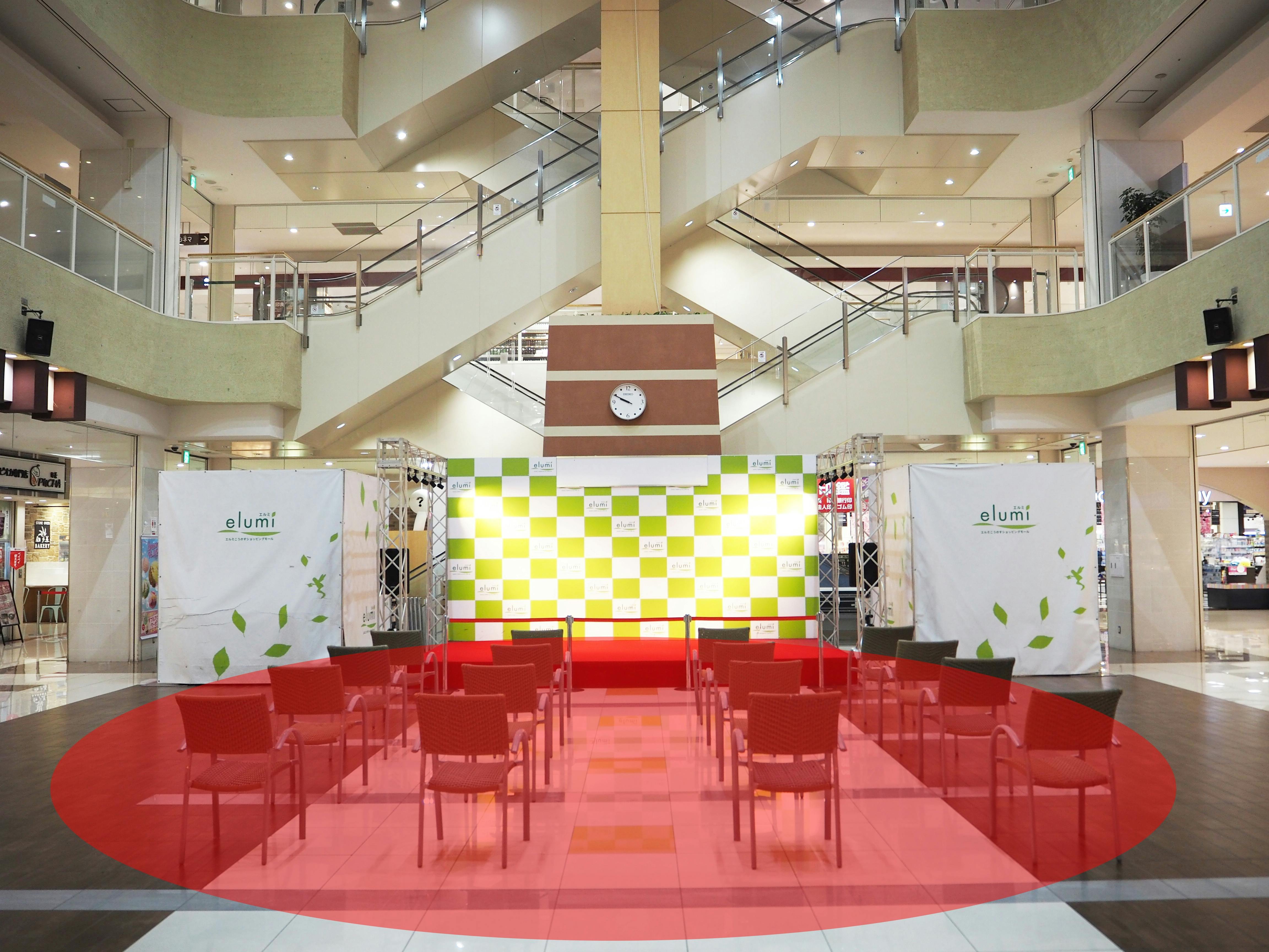 【エルミこうのすショッピングセンター】大型のポップアップストアやPRイベントに最適な駅直結SCのイベントスペース(セントラルコート全面)