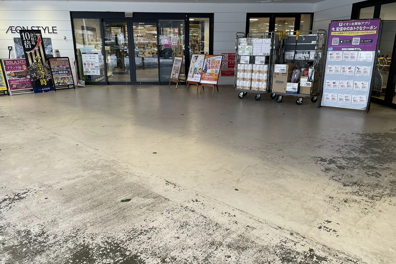 【イオンスタイル中条】キッチンカーや食物販に最適な店頭入口前イベントスペース