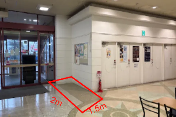 【イオン秋田中央店】1F正面入口 販促プロモーションや物販に最適なスーパー店内催事イベントスペース