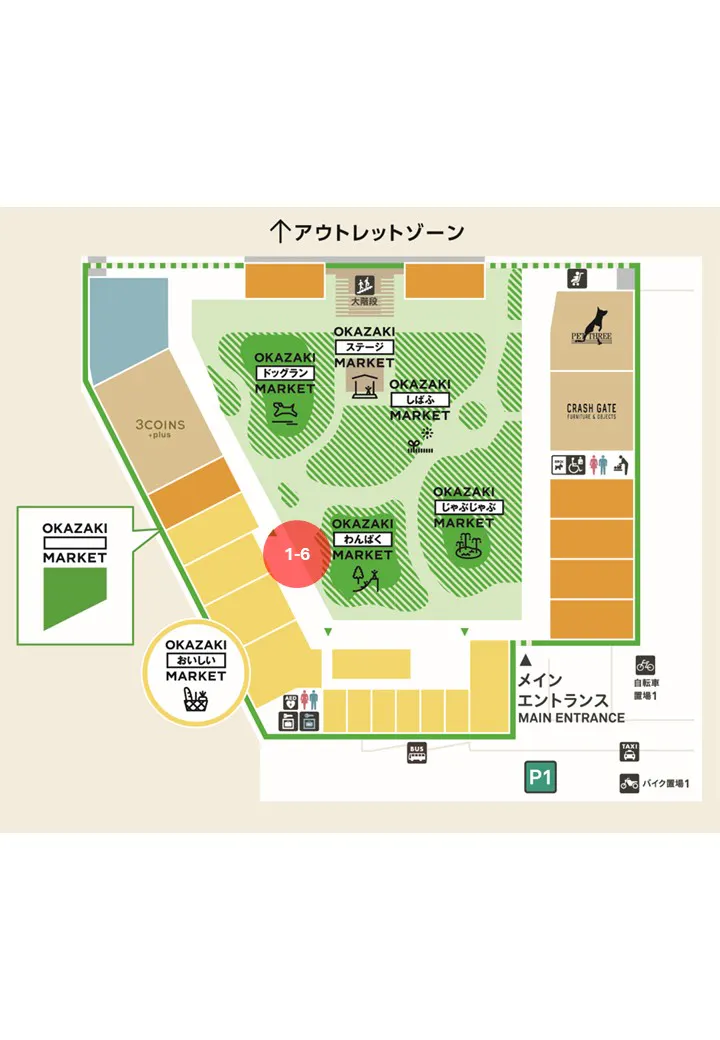 【三井アウトレットパーク 岡崎】OKAZAKIわんぱくMARKET横