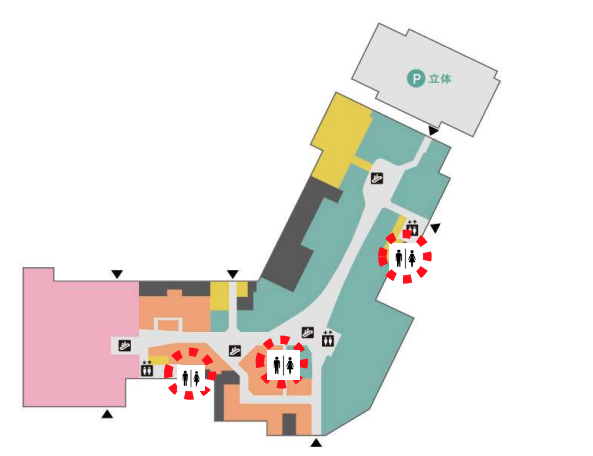【イオンモール川口】モール内広告 化粧室個室ドア