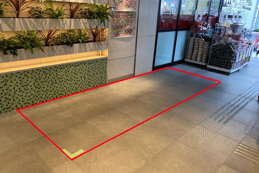 【フレスポ東日暮里】プロモーション利用に適した、エレベーターホールにある半屋外イベントスペース