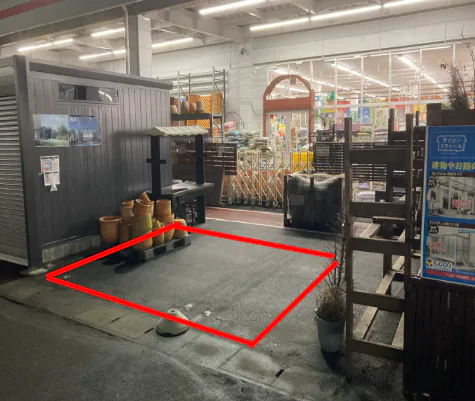 【ダイシン大富店】外売場　キッチンカーの出店やテント形式のイベント実施に最適な屋外の催事イベントスペースの画像