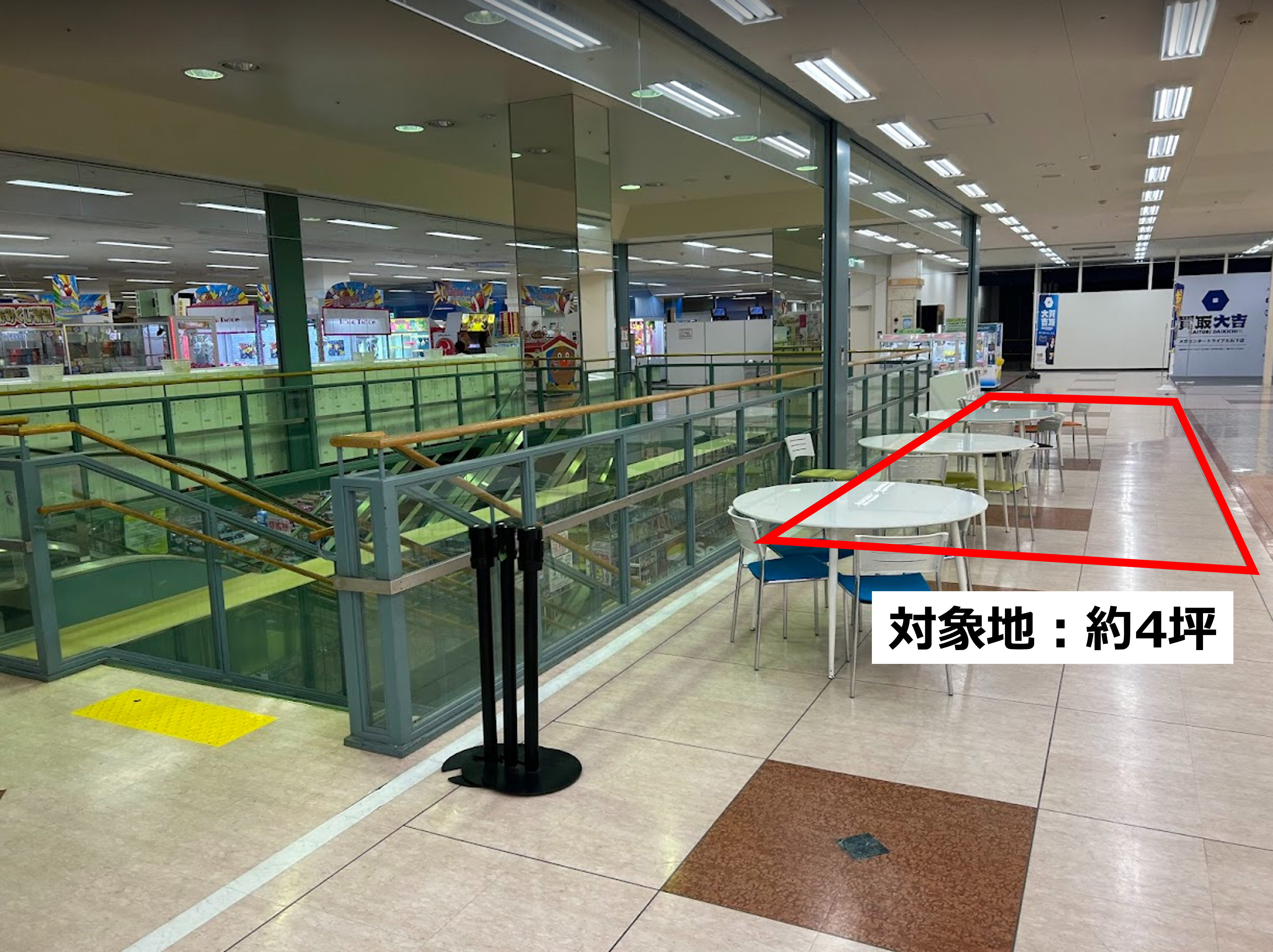 【メガセンタートライアル石下店】【トライアル★キャンペーン実施中！】販促プロモーションや物販に最適な 「Ⓓ２Fエスカレータ横催事スペース」（※買取催事はご利用頂けません）