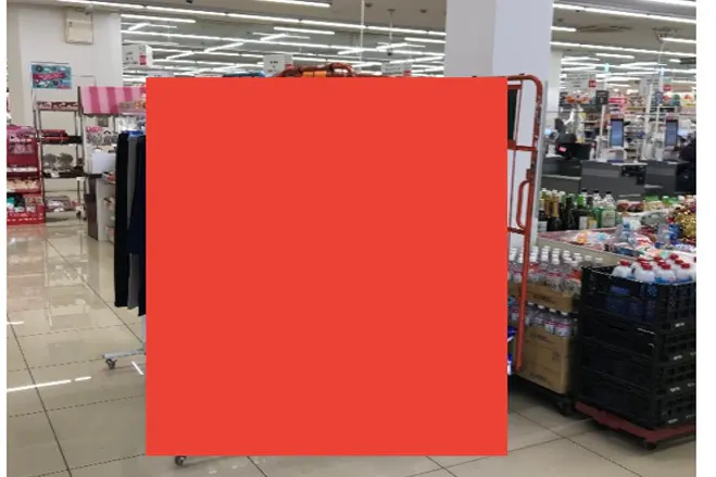 【西友 西尾張部店】店内入口横(レジ前 休憩コーナー入口付近) プロモーション用途や物販、食物販のポップアップストアに最適な催事イベントスペース