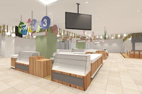 【北千住マルイ】2階 カレンダリウムF12【食物販・物産展】店内入って正面、什器完備の好立地スペース