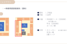 【北千住マルイ】2階 カレンダリウムF12【食物販・物産展】店内入って正面、什器完備の好立地スペース