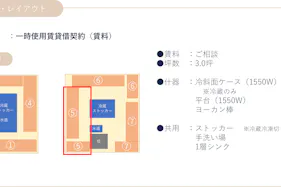 【北千住マルイ】2階 カレンダリウムF12【食物販・物産展】店内入って正面、什器完備の好立地スペース