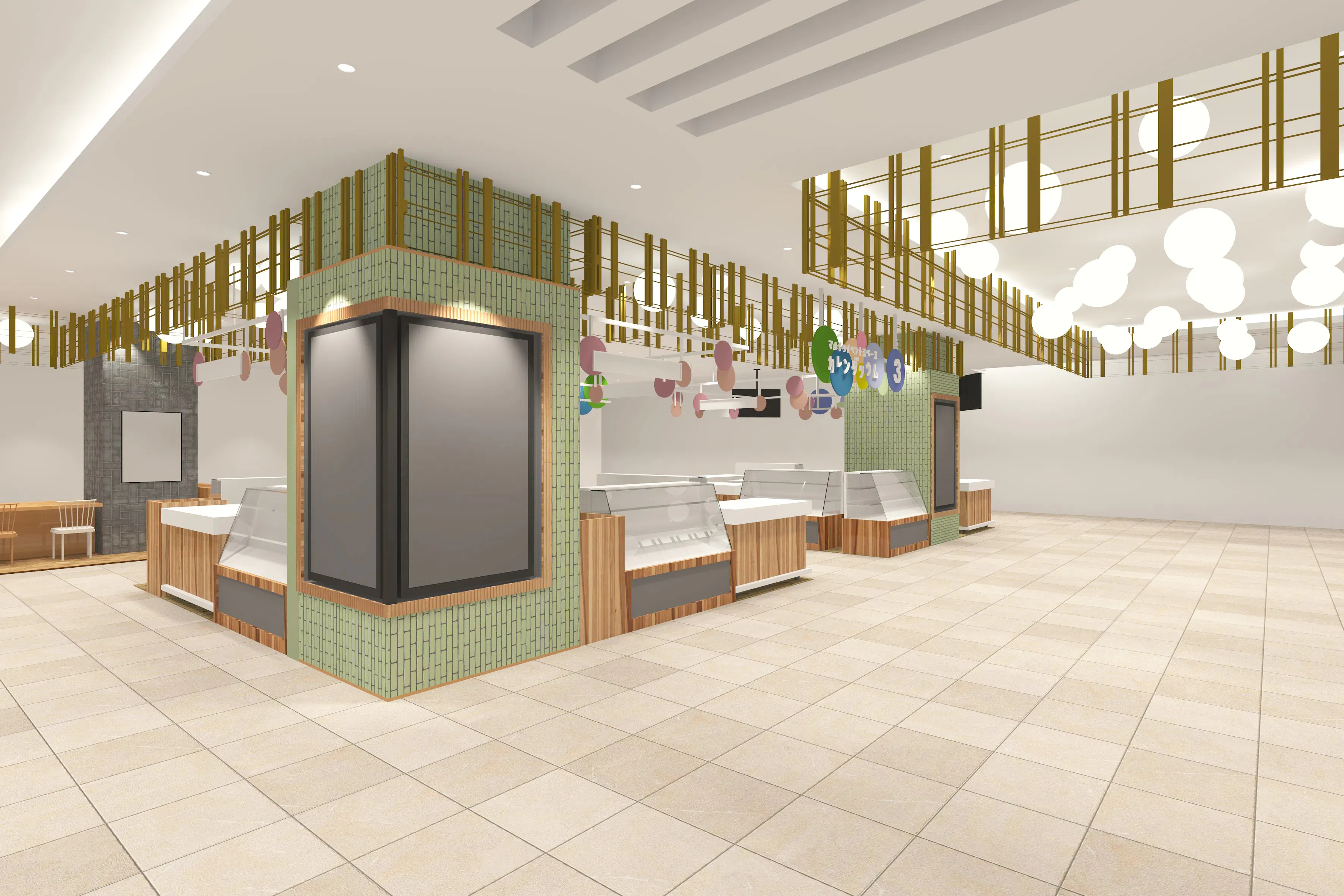 【北千住マルイ】2階 カレンダリウムF12【食物販・物産展】店内入って正面、什器完備の好立地スペース