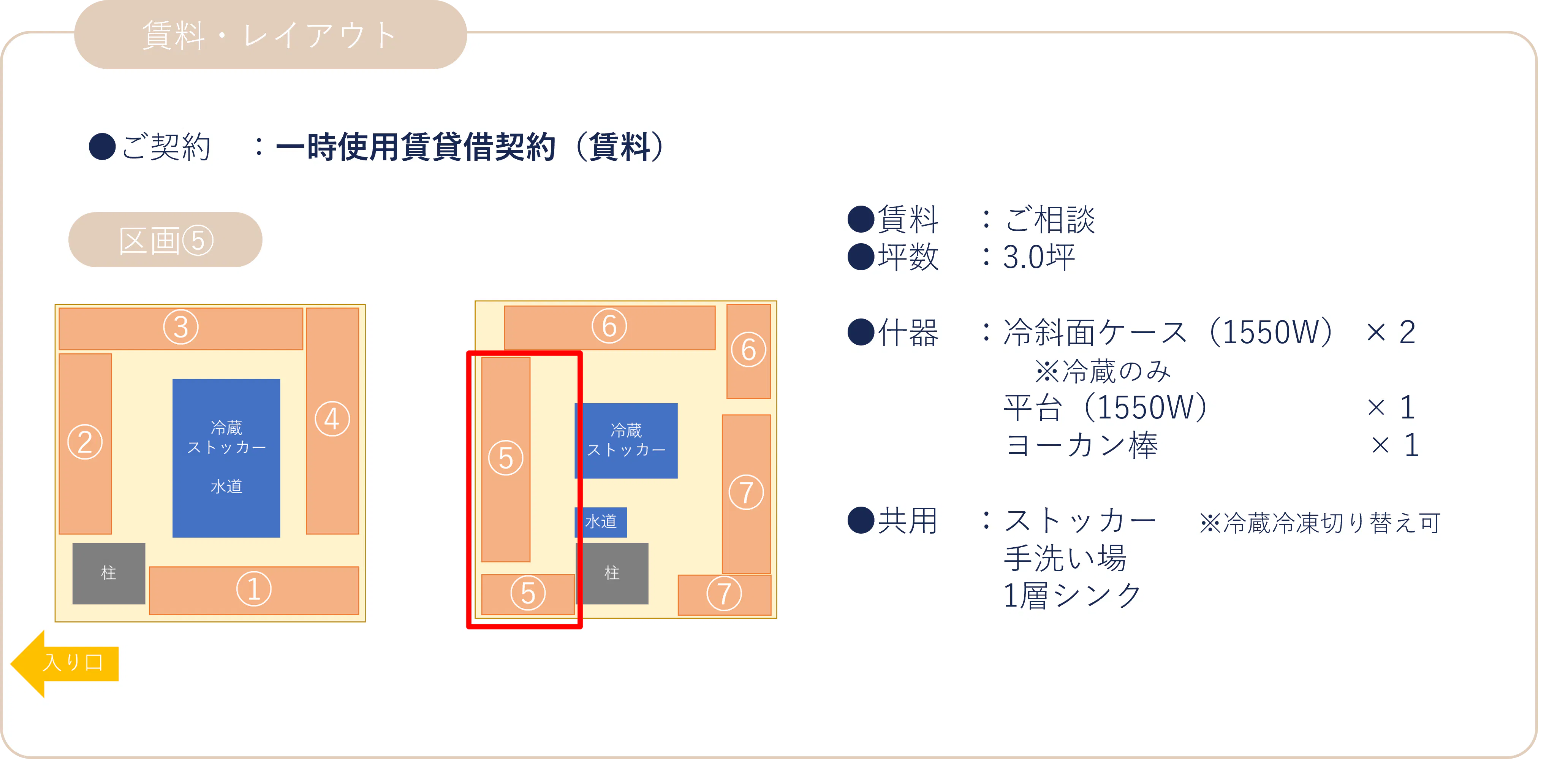 【北千住マルイ】2階 カレンダリウムF12【食物販・物産展】店内入って正面、什器完備の好立地スペース