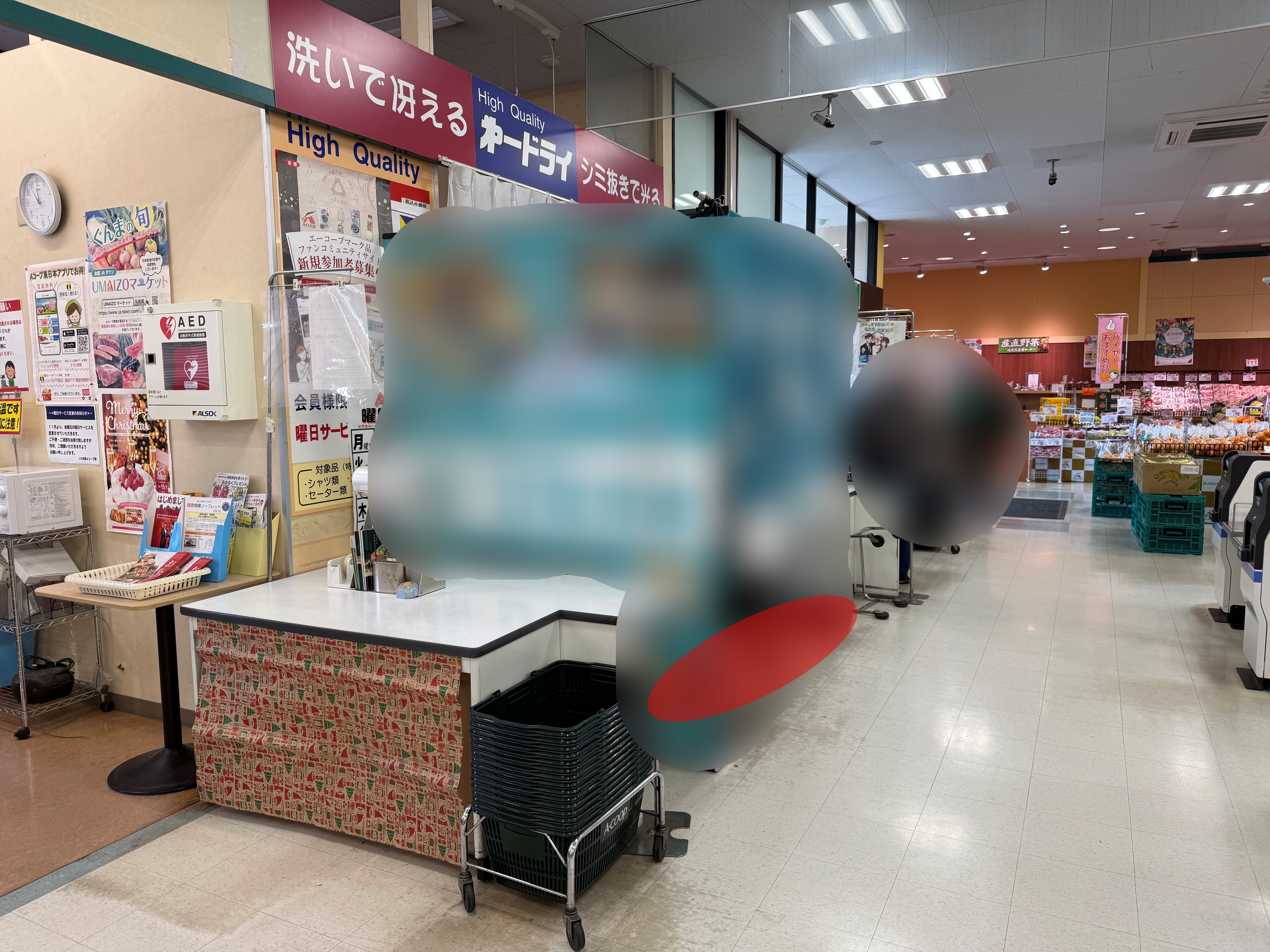 【Aコープ北橘店】物販やプロモーションに利用可能な店内レジサッカー台スペース