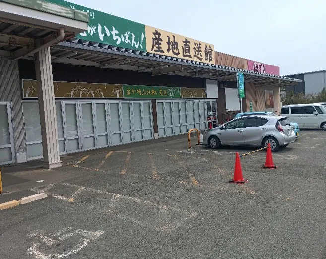 【イオンスーパーセンター金ケ崎店】駐車場　食品側入口産直側 販促プロモーションや物販に最適なスーパー店外催事イベントスペース