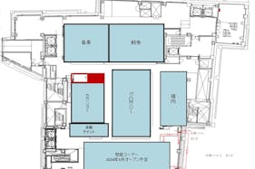 【中野マルイ】B1階 カレンダリウムF06【食物販・調理行為可能】下りエスカレーター横の好立地。什器完備。共同厨房で調理可能なので、揚げ物やお惣菜、お弁当などのポップアップに最適なスペースです。