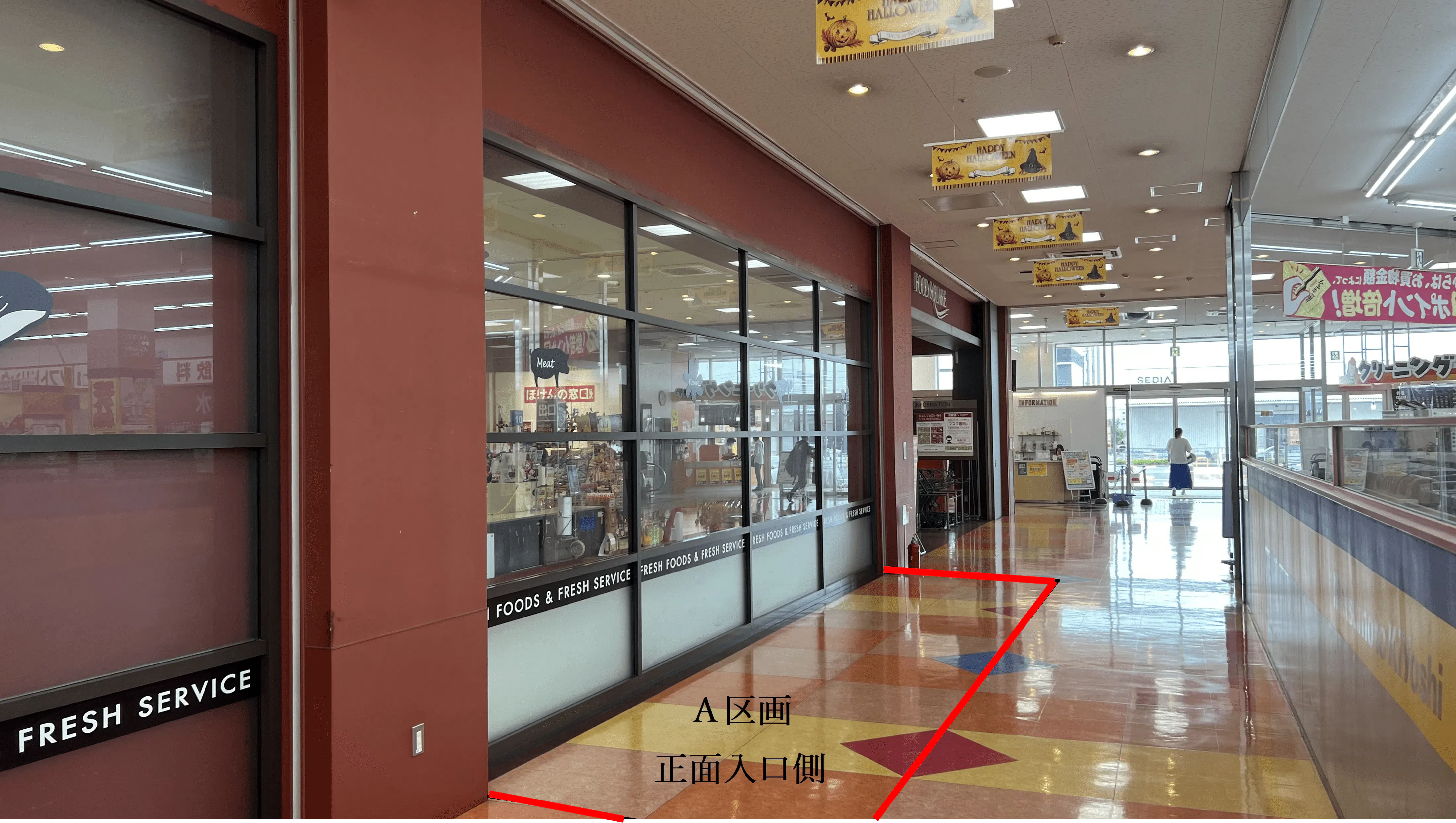 【ヘイワールド/メイン通路A】物販や食物販、プロモーションイベントに最適な通行量の多いメイン動線沿いのイベントスペース