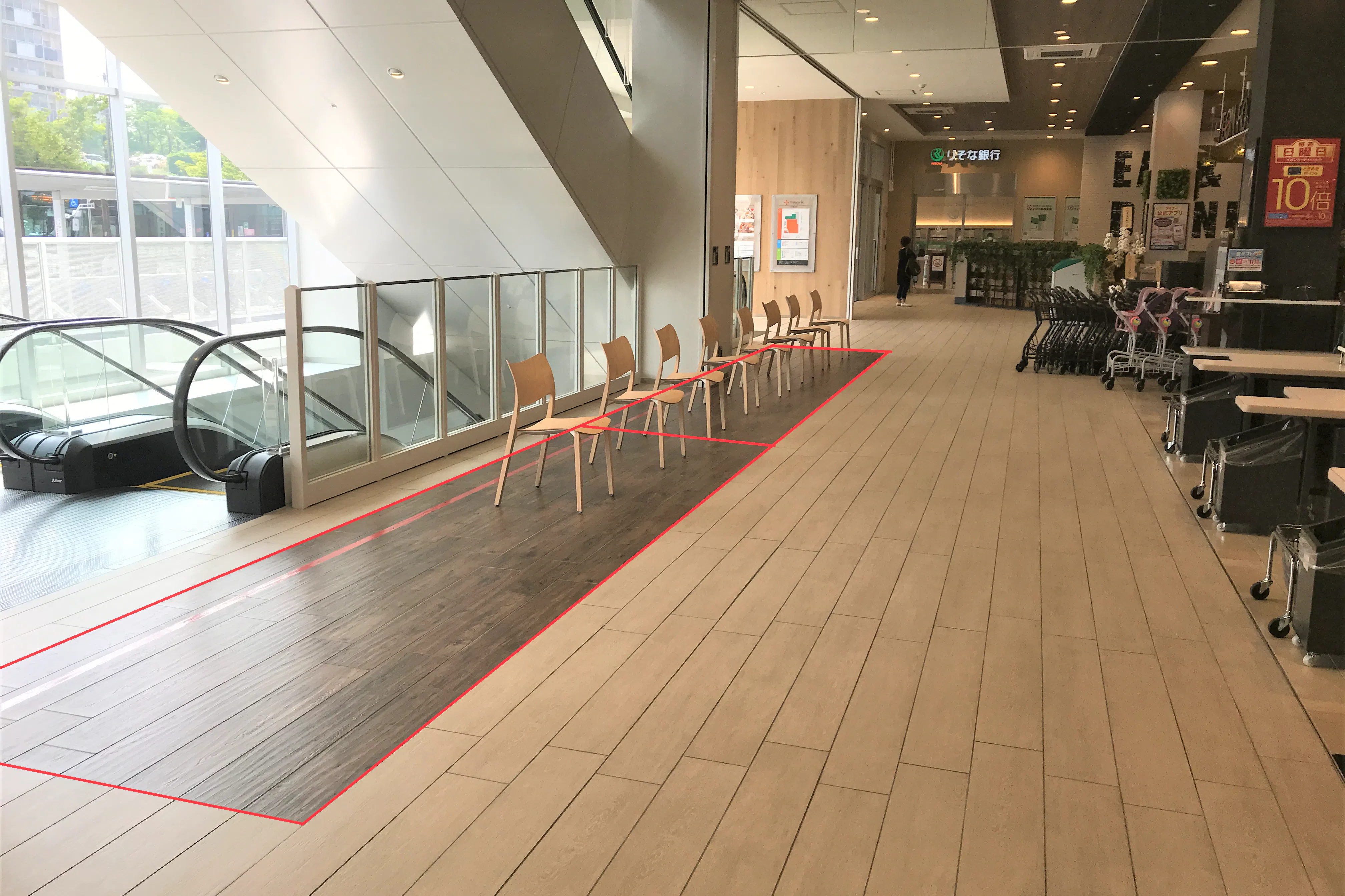 【トナリエ栂・美木多】駅直結の会員獲得キャンペーンやプロモーション会場に最適なイオンフードスタイル前の大阪府堺市内の商業施設内イベントスペース