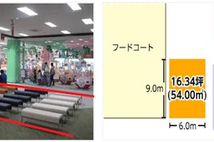 【イオンモール猪名川】各種プロモーションや物販に最適なフードコート前の催事イベントスペース