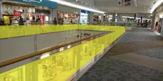 【イオンモール神戸北】モール内広告 吹き抜けガラス