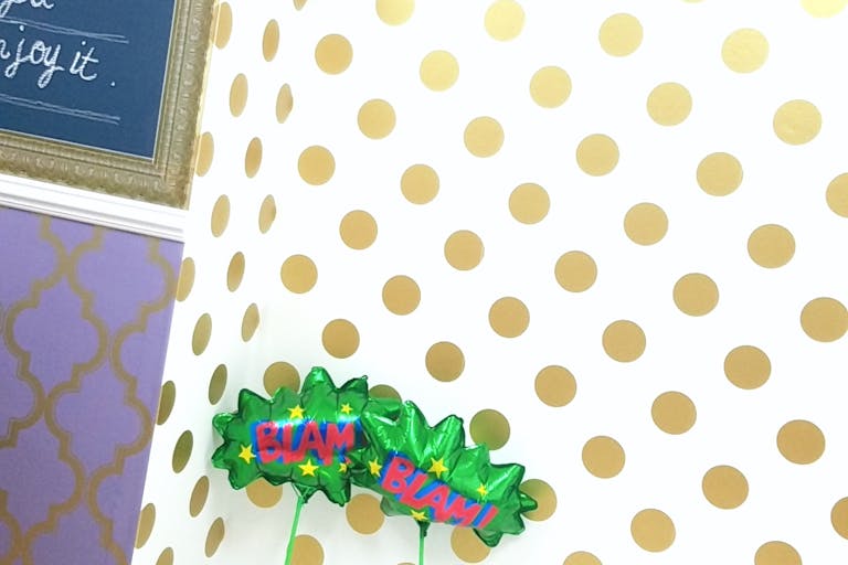 ピンク調とは違う雰囲気の水玉空間