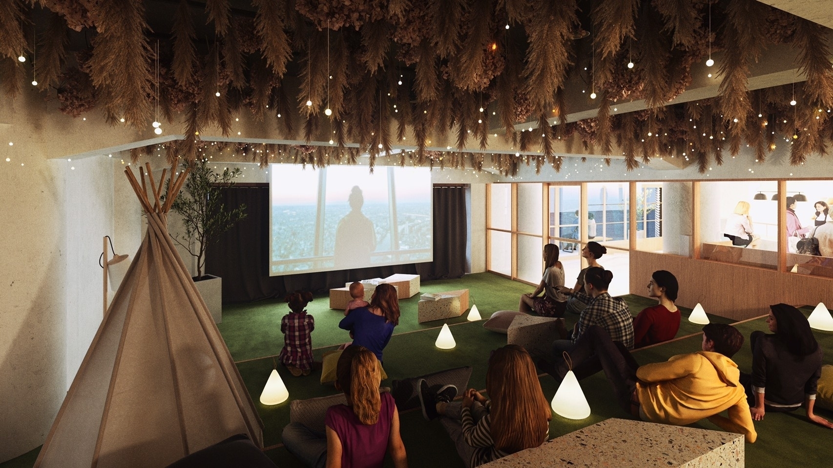 プロジェクターを映すことも可能です。