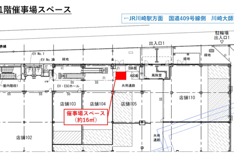 【マーケットスクエア川崎イースト】「1階催事場スペース」エスカレーター前&入口すぐ横で通行量の多い、物販・PRに最適なイベントスペースの画像2