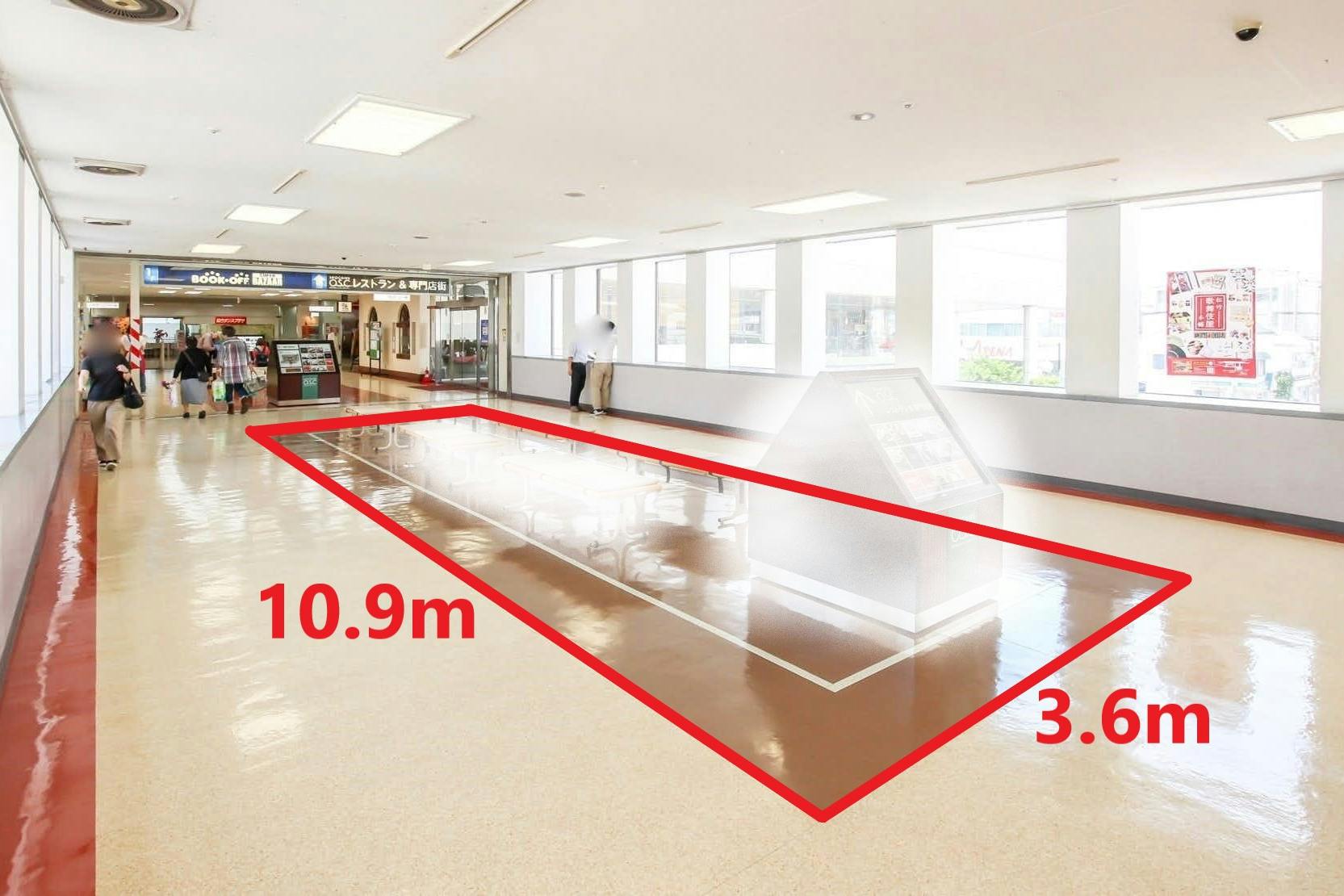 【松竹大船ショッピングセンター】プロモーションに適した商業施設2Fの渡り廊下にあるイベントスペース