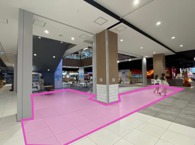 【イオンタウンふじみ野】ポップアップストアやプロモーションイベントに最適な地域密着型のショッピングセンター施設1階エスカレーター下にあるイベントスペース