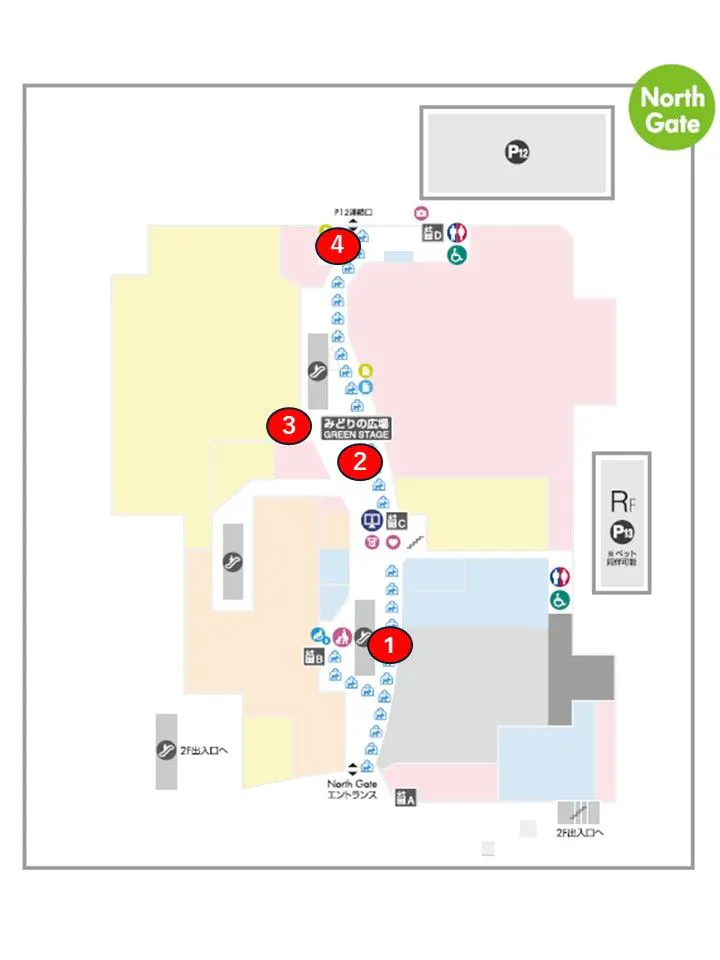 【ららぽーとTOKYO-BAY】North Gate 1F 駐車場側入口前