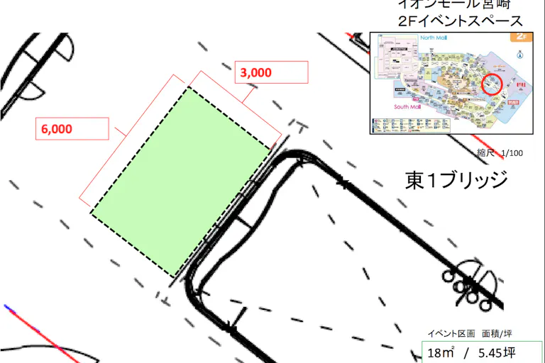 【イオンモール宮崎】東Aブリッジ(シマムラ前東側)の画像2