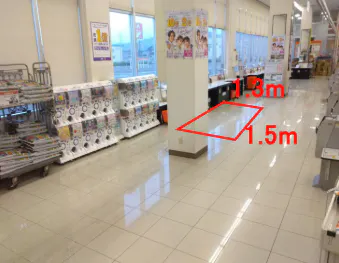 【ザ・ビッグ大曲福田店】レジ横催事スペース② 販促プロモーションや物販に最適なスーパー店内催事イベントスペース
