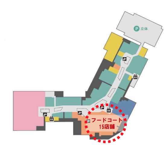 【イオンモール川口】モール内広告 フードコートテーブルシール