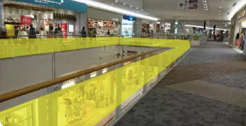 【イオンモール草津】モール内広告 吹き抜けガラス