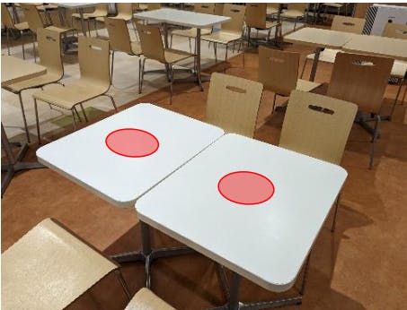 【イオンモール鈴鹿】モール内広告 フードコートテーブルシールの画像