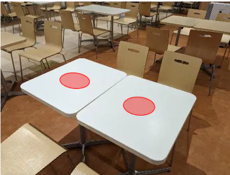 【イオンモール鈴鹿】モール内広告 フードコートテーブルシールの画像