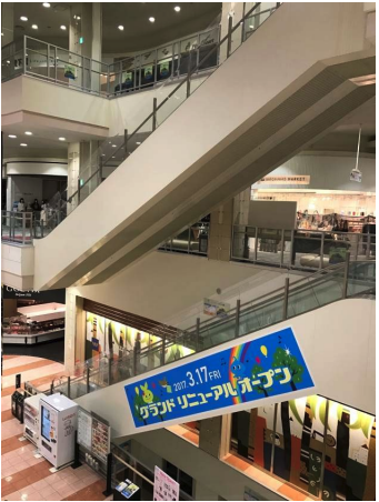 【イオンモール浜松志都呂】モール内広告 エスカレーター側面