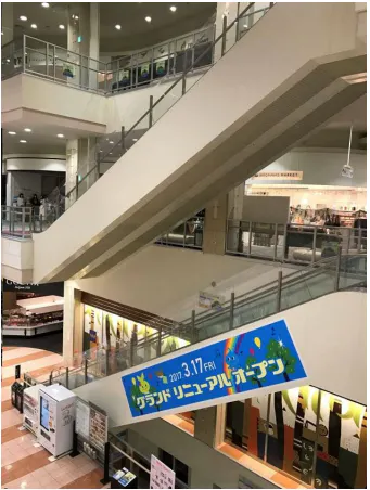【イオンモール浜松志都呂】モール内広告 エスカレーター側面の画像