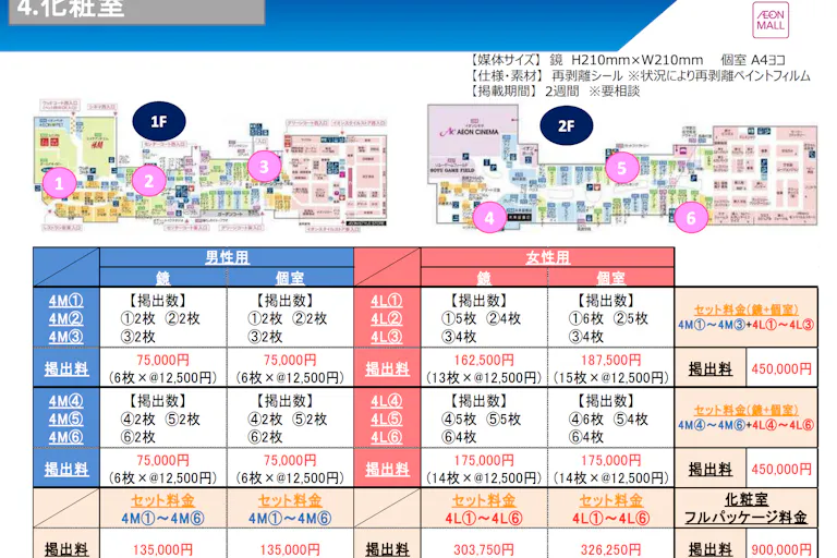 【イオンモール天童】モール内広告 化粧室の画像2
