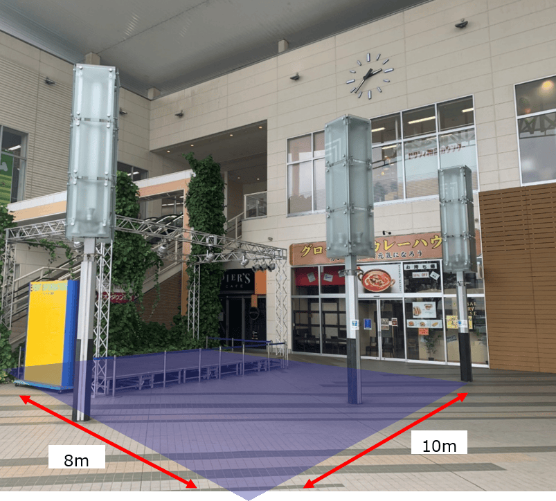 【イオンタウン姫路】プロモーションイベントや各種物販に最適な中央エントランス手前の屋外イベントスペース(みんなの広場)