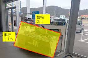 【スーパーセンタートライアル赤穂店】©食物販やPR活動に最適な店内「レジ奥 スペース」