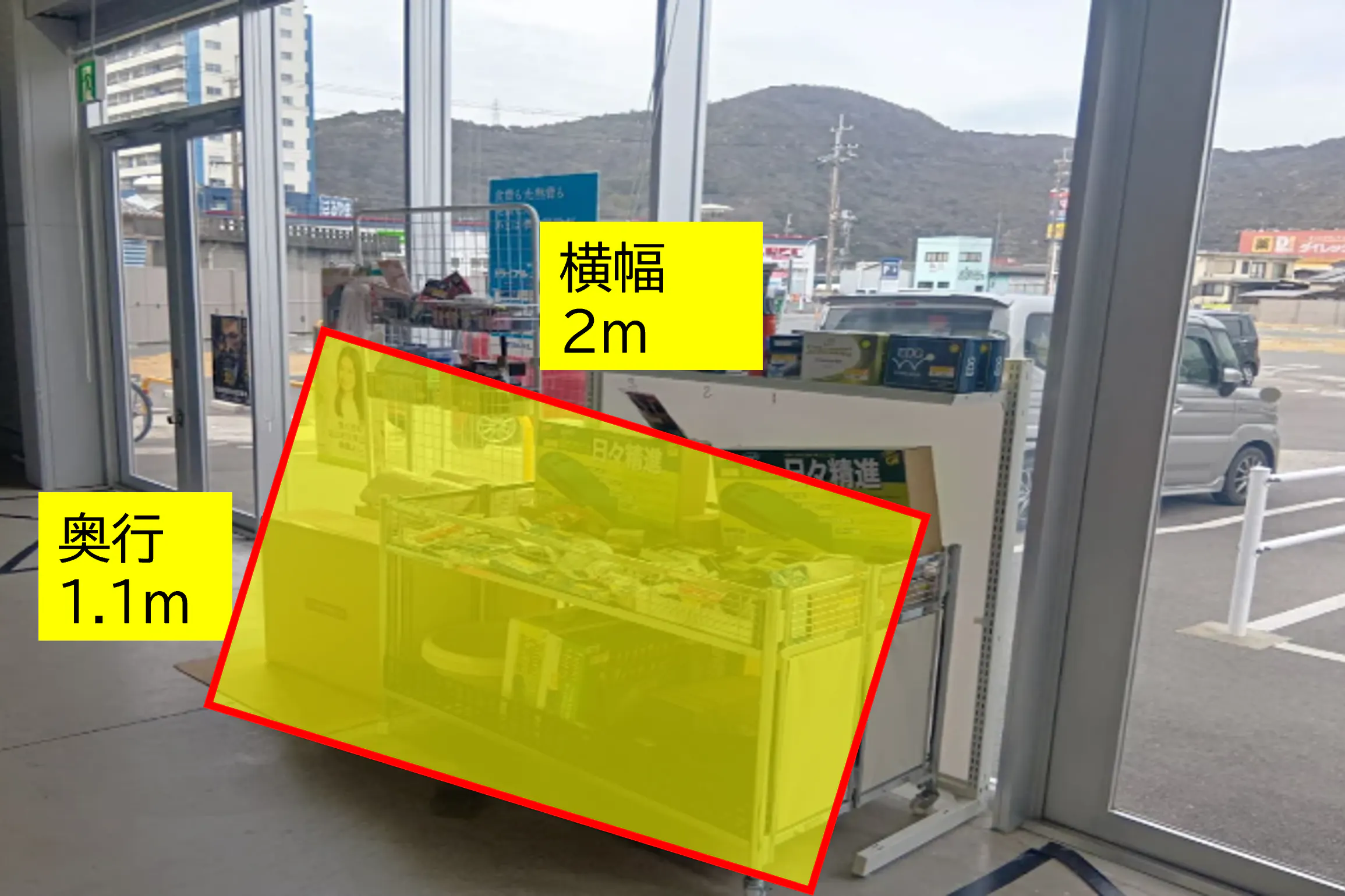 【スーパーセンタートライアル赤穂店】©食物販やPR活動に最適な店内「レジ奥 スペース」