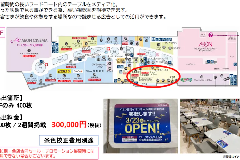 【イオンモール浦和美園*】モールメディア③フードコートステッカーの画像1