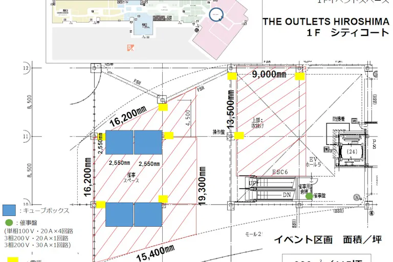 【THE OUTLETS HIROSHIMA】1F シティコートC 半面エレベーター前の画像5