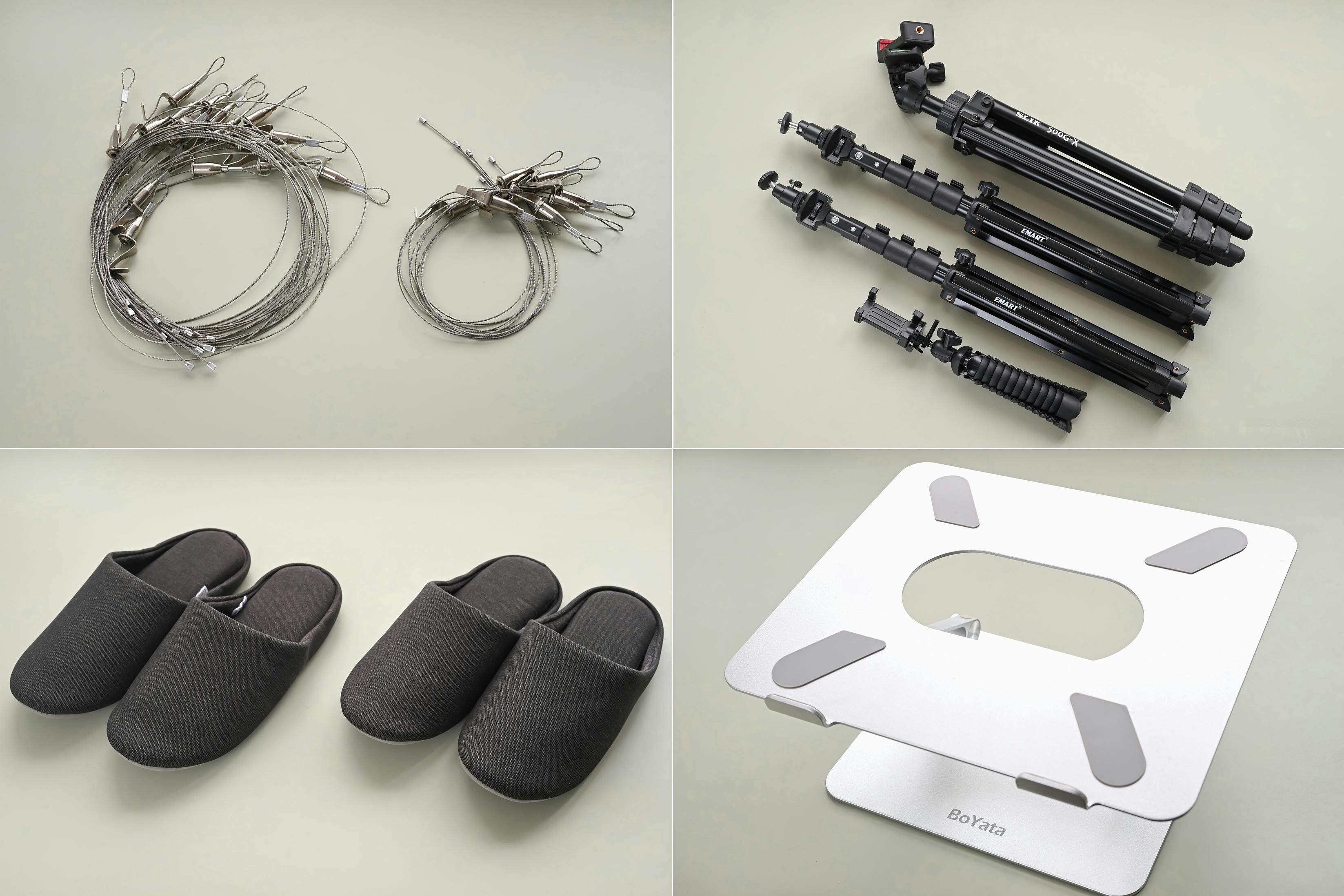 ワイヤー、フック、そのほかの備品も貸出ています。