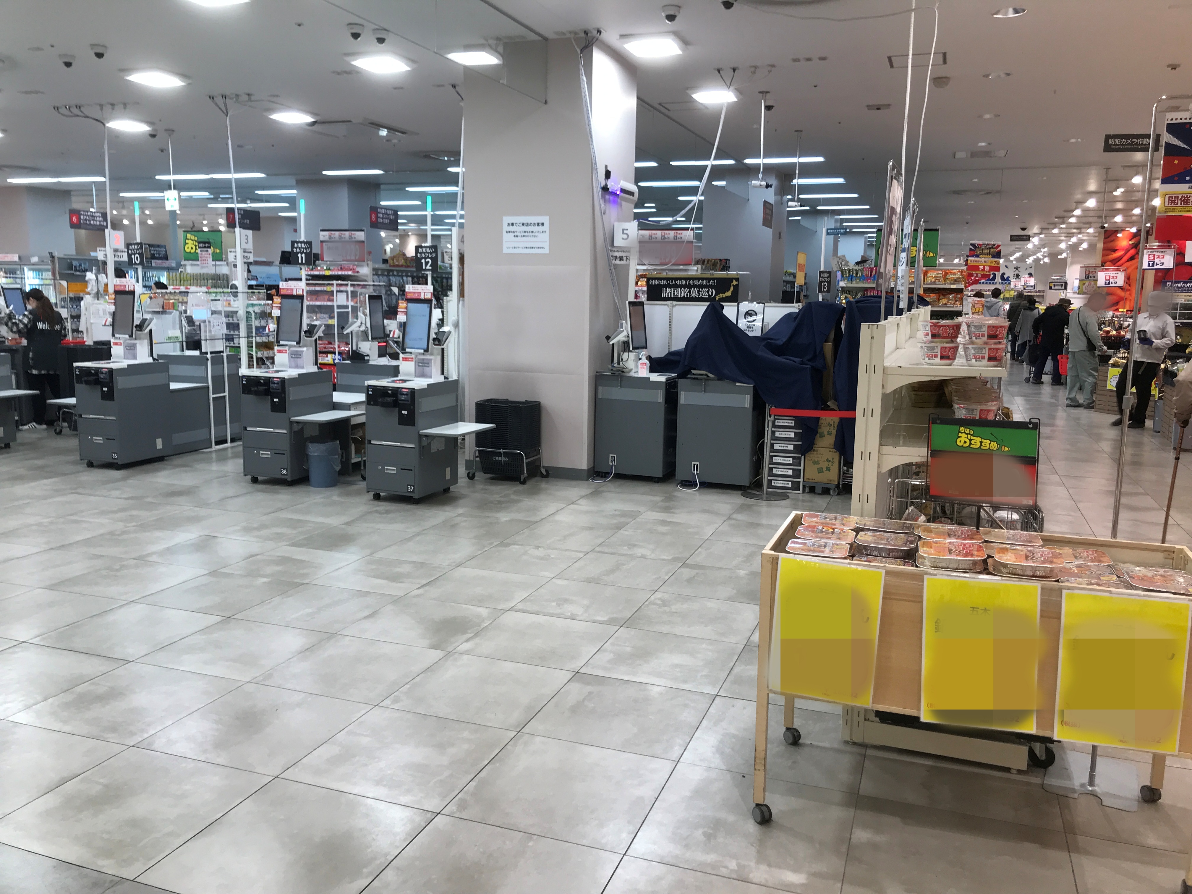 【西友　王寺店】レジ横　ポップアップストア(物販、食物販)やプロモーション用途に最適なスーパー店内催事イベントスペース