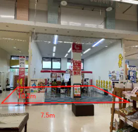 【イオンスーパーセンター五城目】食品レジ前催事スペースA 販促プロモーションや物販に最適なスーパー店内催事イベントスペース