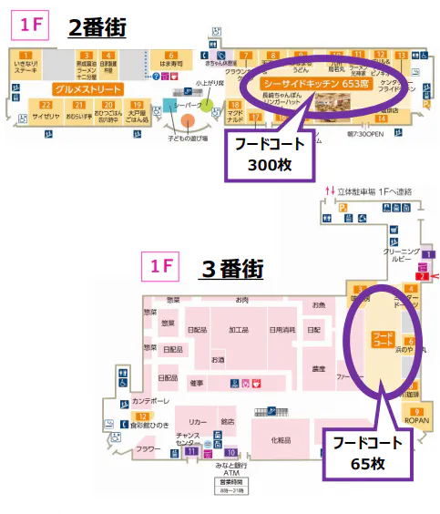 【イオン明石ショッピングセンター*】フードコート　テーブルステッカー