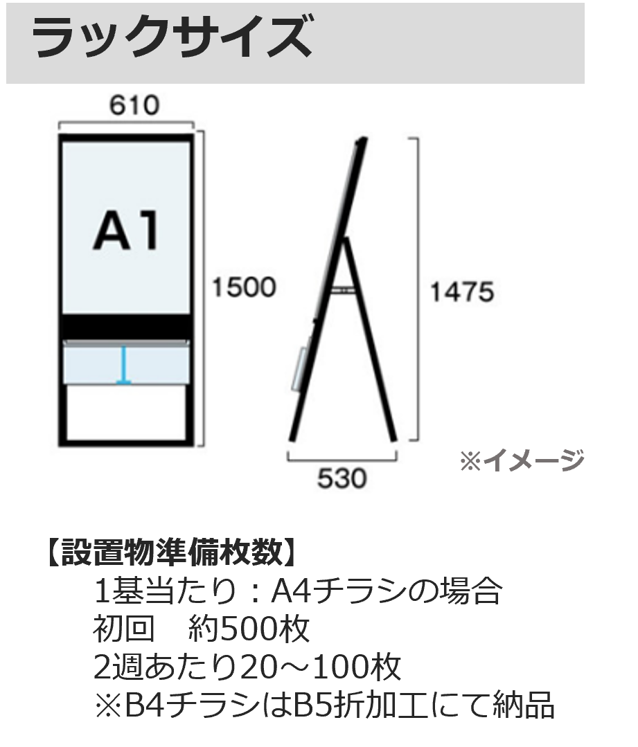 【あまがさきキューズモール】あまがさきキューズモール【メディア】「③ポスター付きチラシラック」