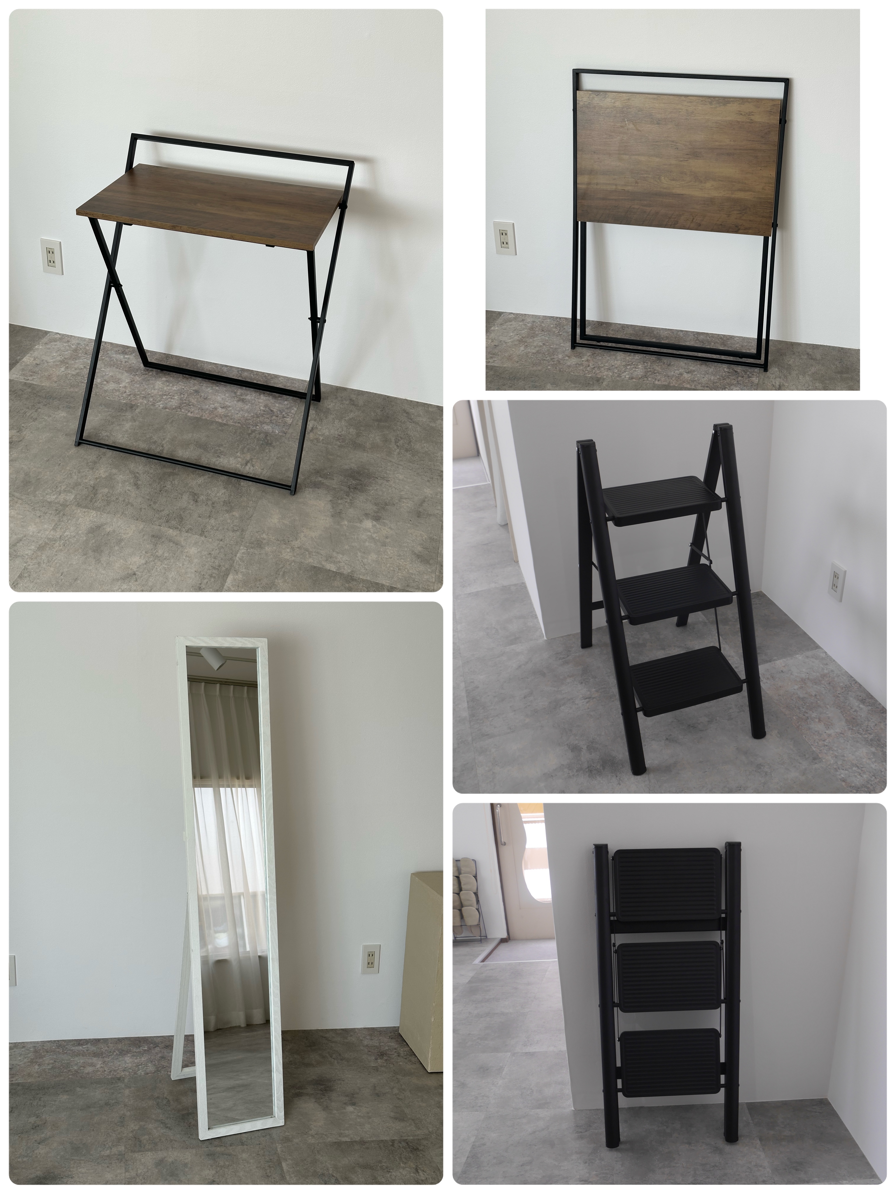 脚立と姿見とテーブルを追加しました。