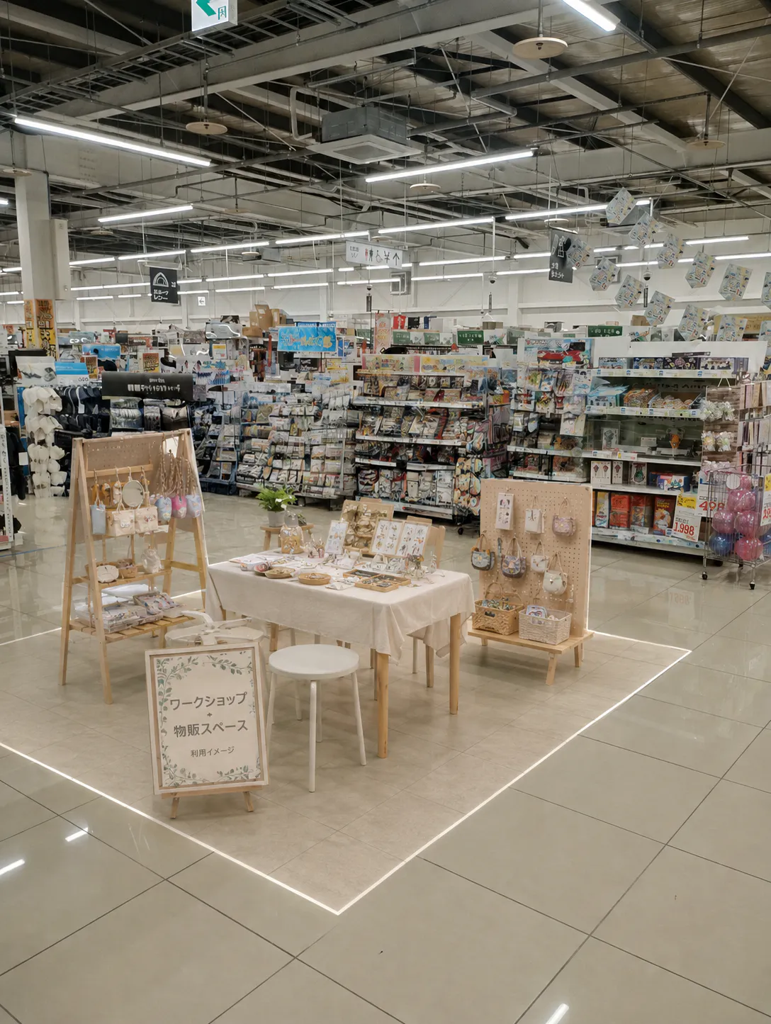 【メガセンタートライアル上里店】「店内イベントスペース（ワークショップ・物販）